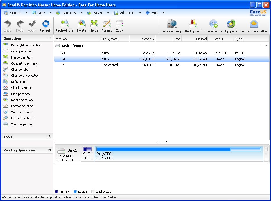 EaseUS Partition Master